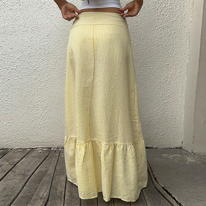 Solid Color Half-length Woven Umbrella Skirt