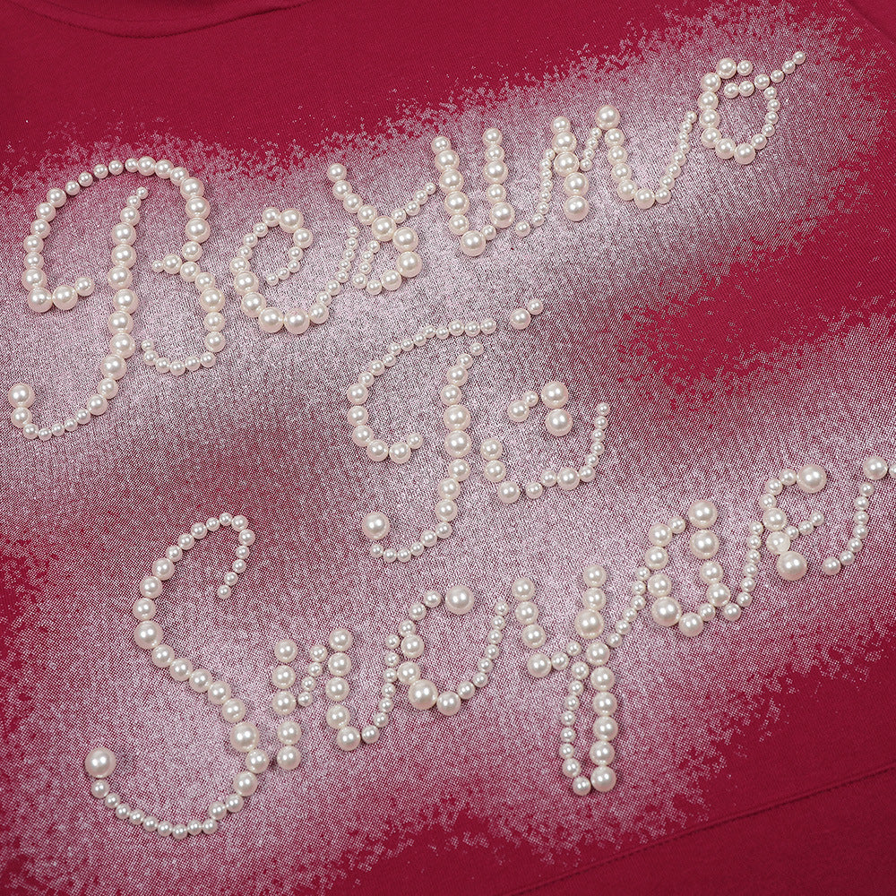 Letter Inkjet Printing Hooded Loose Sweater Men