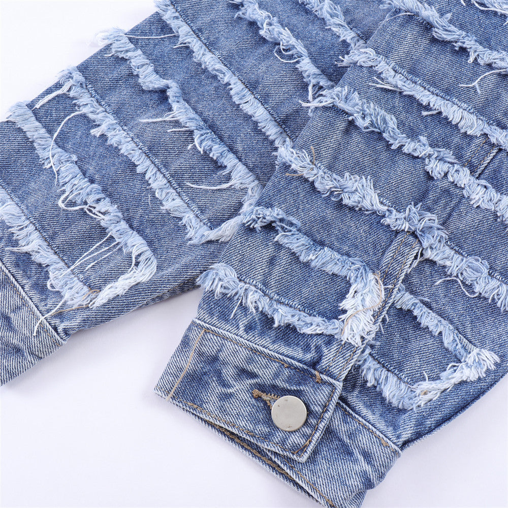 Men's Fashion Personality Distressed Jacket Trend