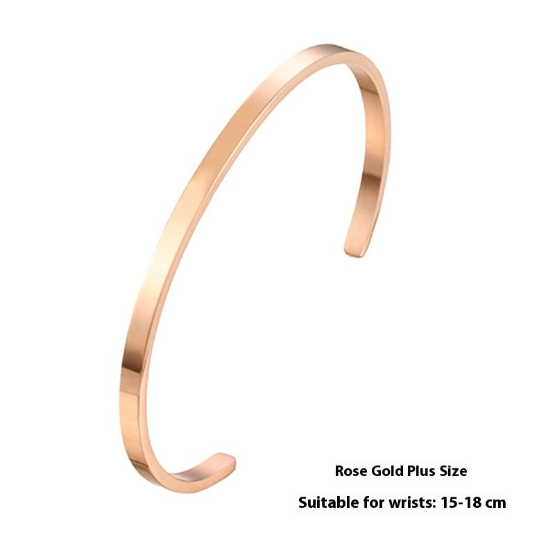 Women's Fashion Simple Glossy Stainless Steel Bracelet