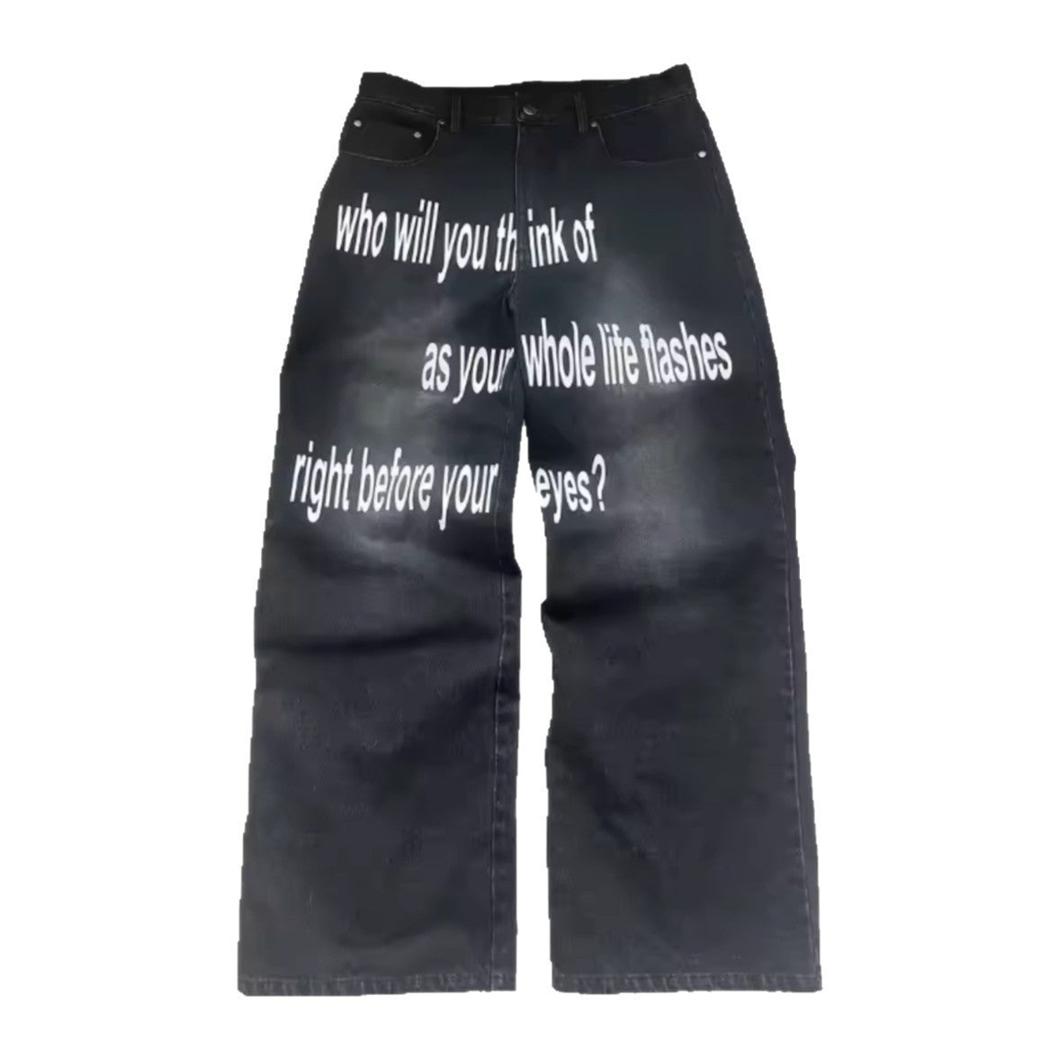 Men's Retro Letter Printed Minimalist Wide Leg Pants