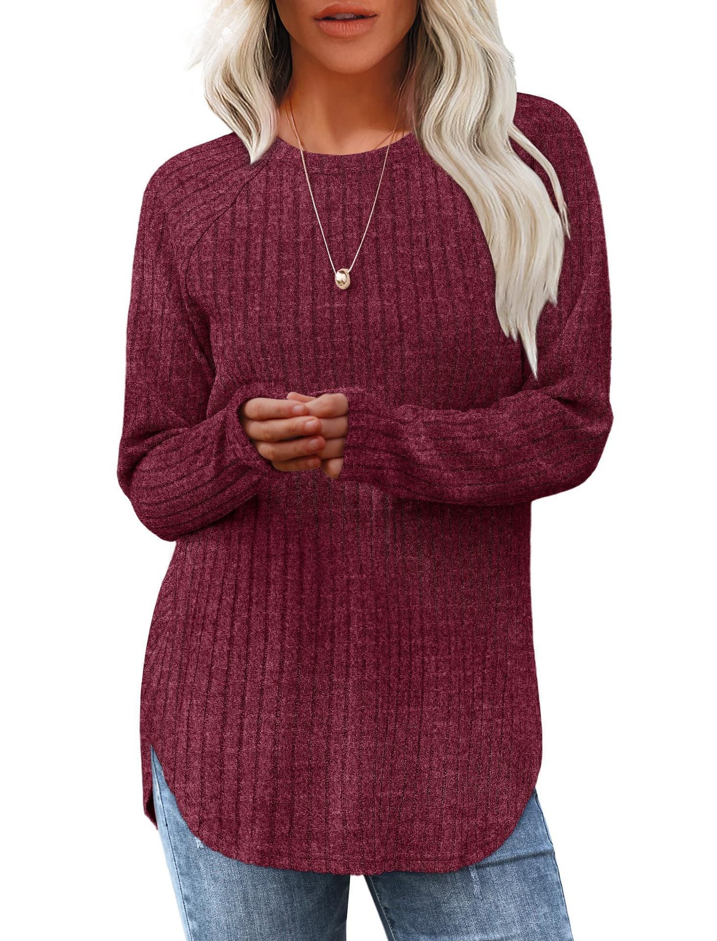 Autumn New Loose Crew Neck Top Women