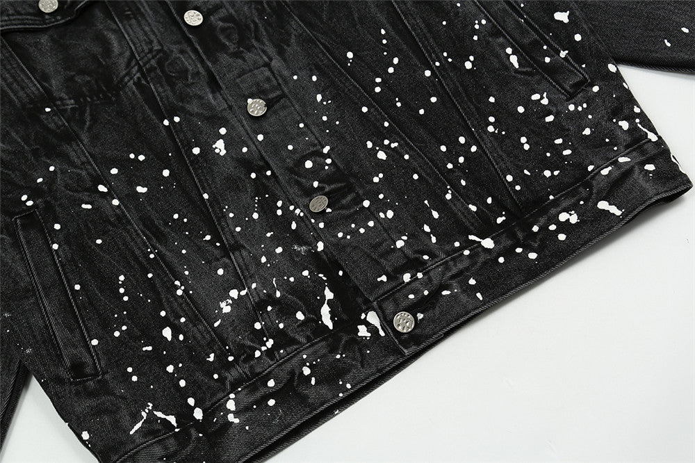 Big Tree Print Denim Jacket Men's Ins European And American Trendy Brand Jacket