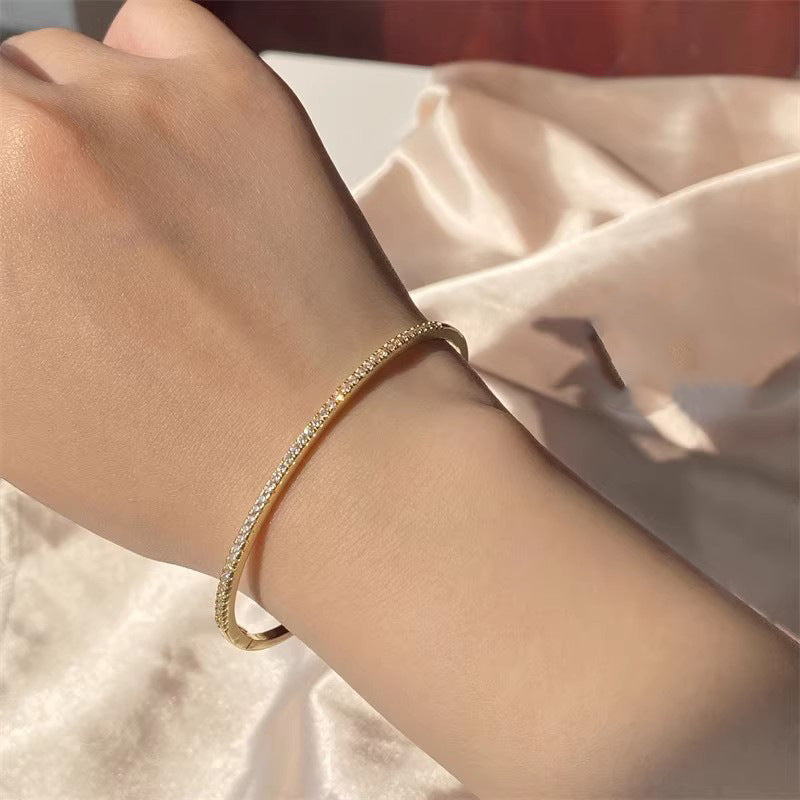 Half Circle Diamond Bracelet Female Affordable Luxury Fashion Niche Exquisite Diamond In The Debris