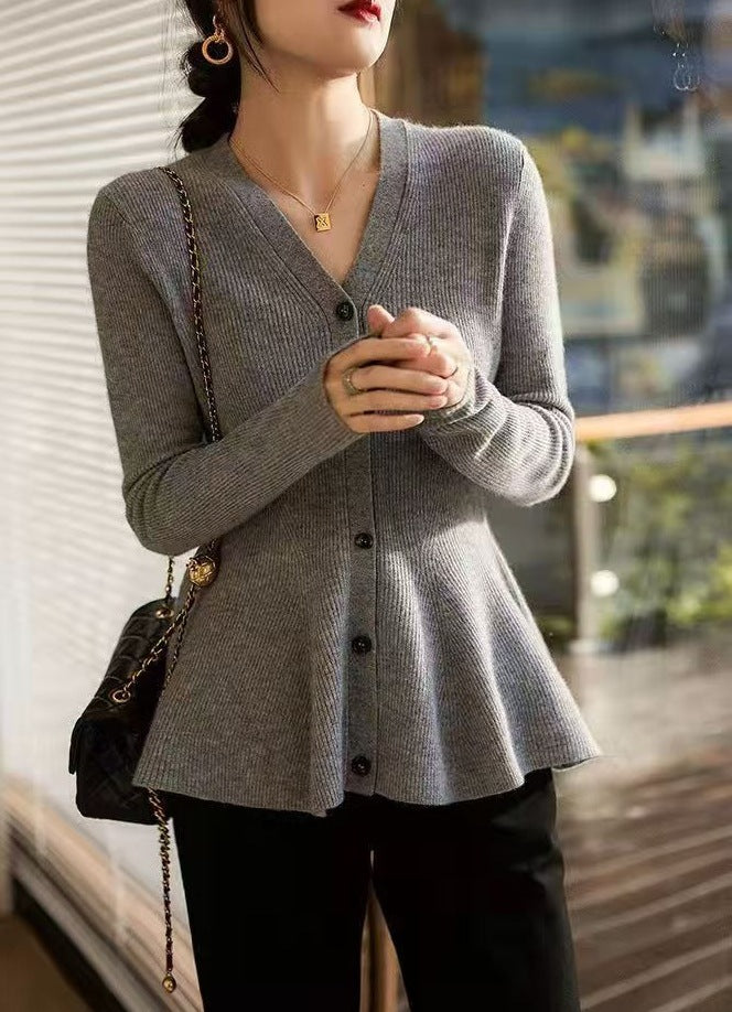 Design Fish Swing Tail Waist Slimming Sweater