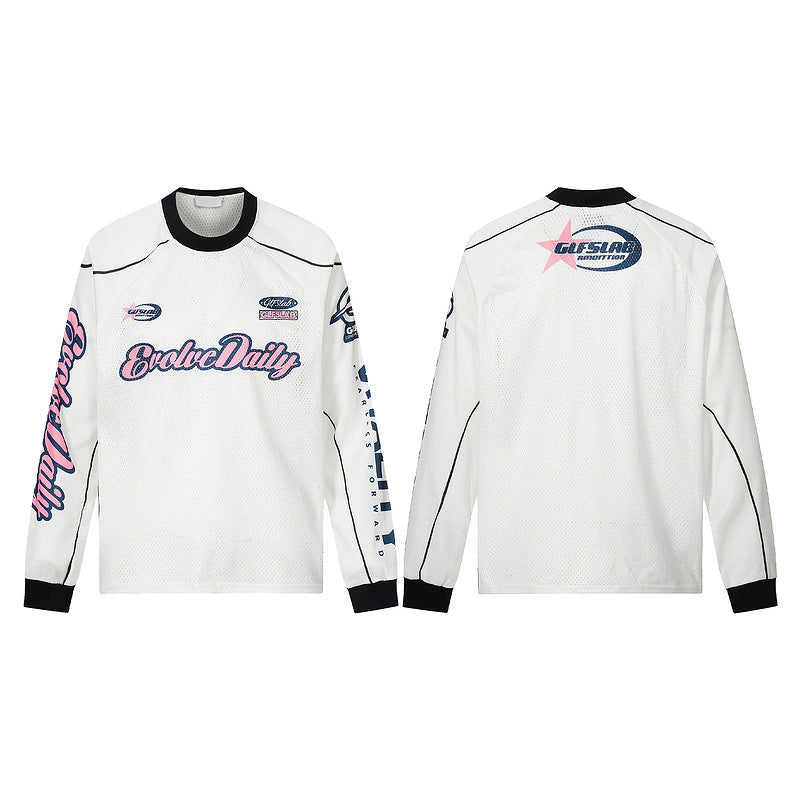 Letter Printed Mesh Breathable T-shirt For Men