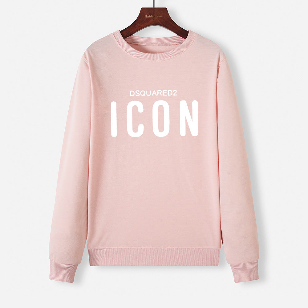 Printed loose long-sleeved sweatshirt
