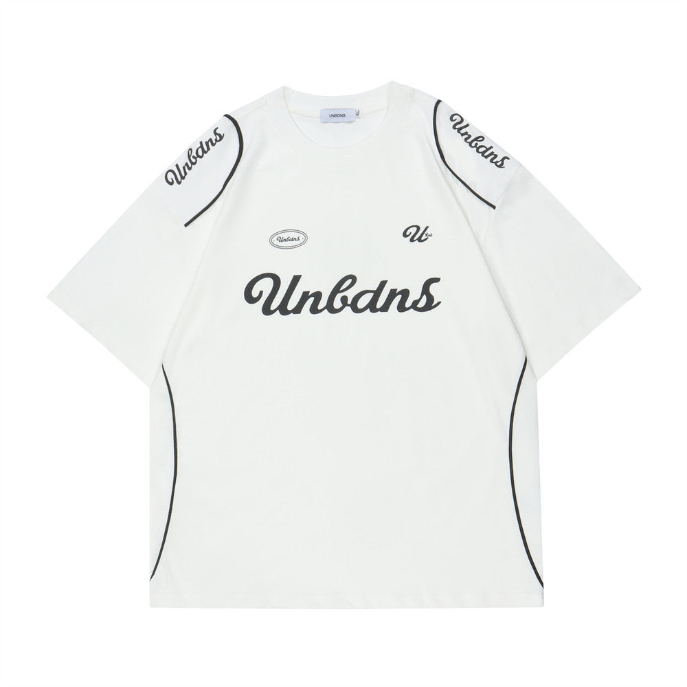 Letter Print Short-sleeve Sports Shirt For Men