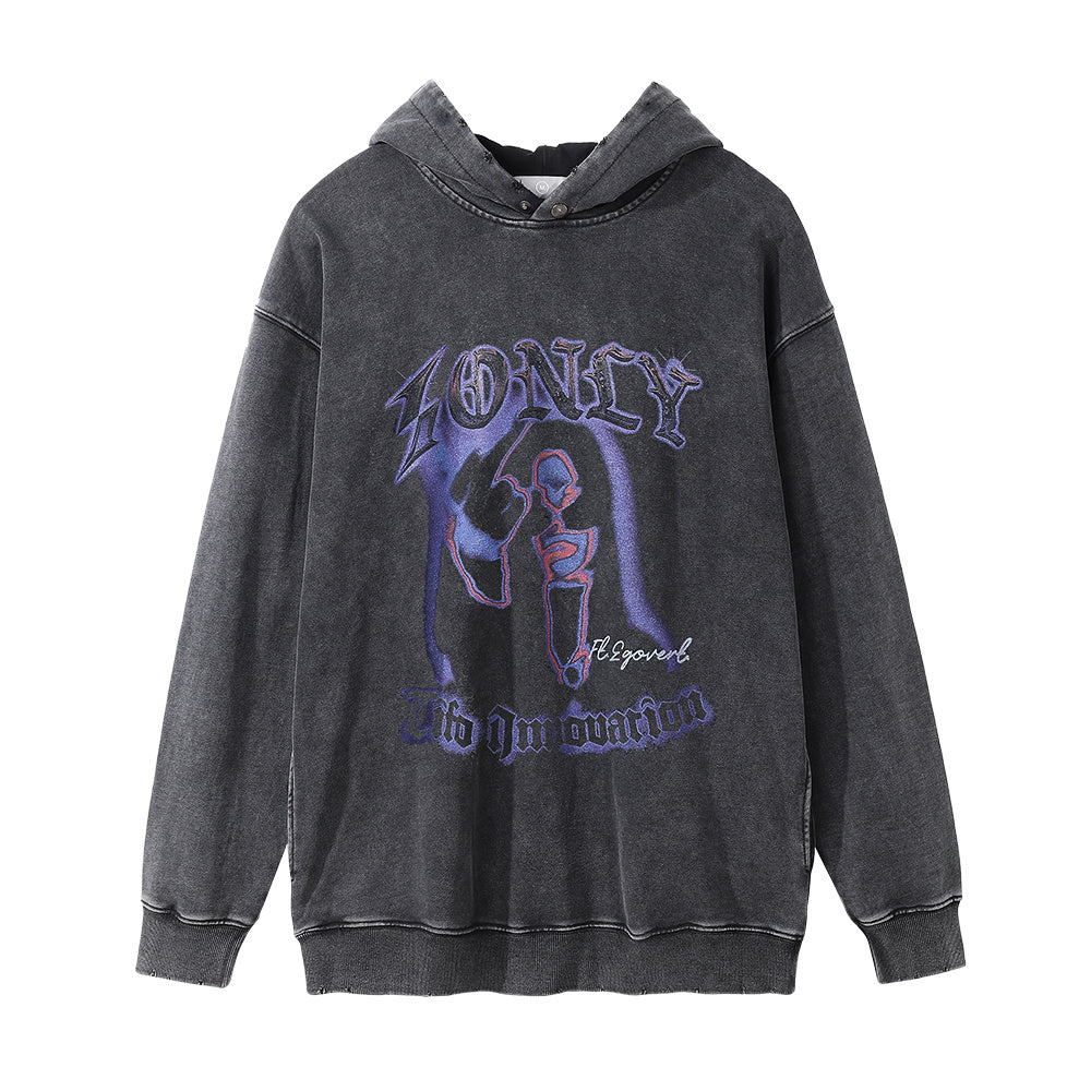 Distressed Hooded Sweater For Men