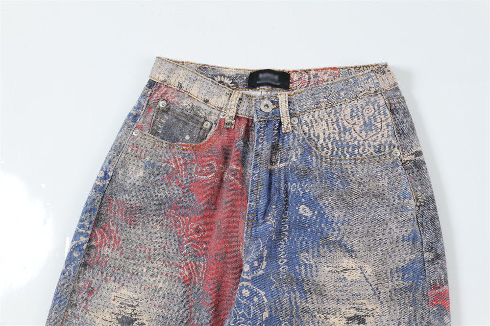 Fashion Painting Graffiti Denim Trousers Men