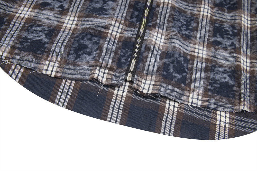Fashion Personality Punk Loose Plaid Shirt Men