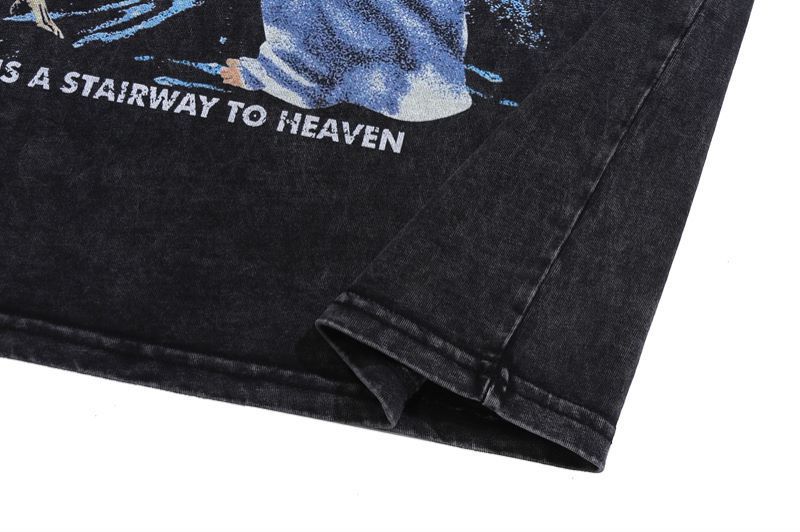 American High Street Retro Graffiti Long Sleeve Vintage Bottoming T-shirt For Men