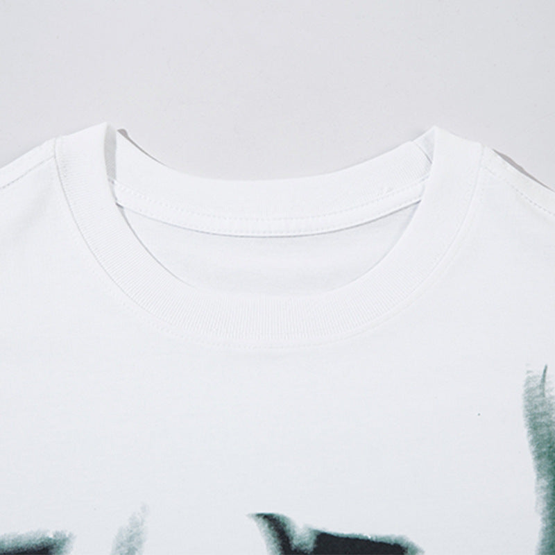 Fashion Gothic Letter Print Short-sleeve Men