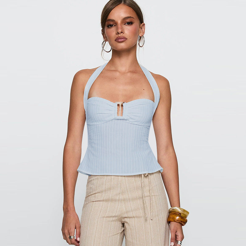 Halter Casual Solid Color Camisole