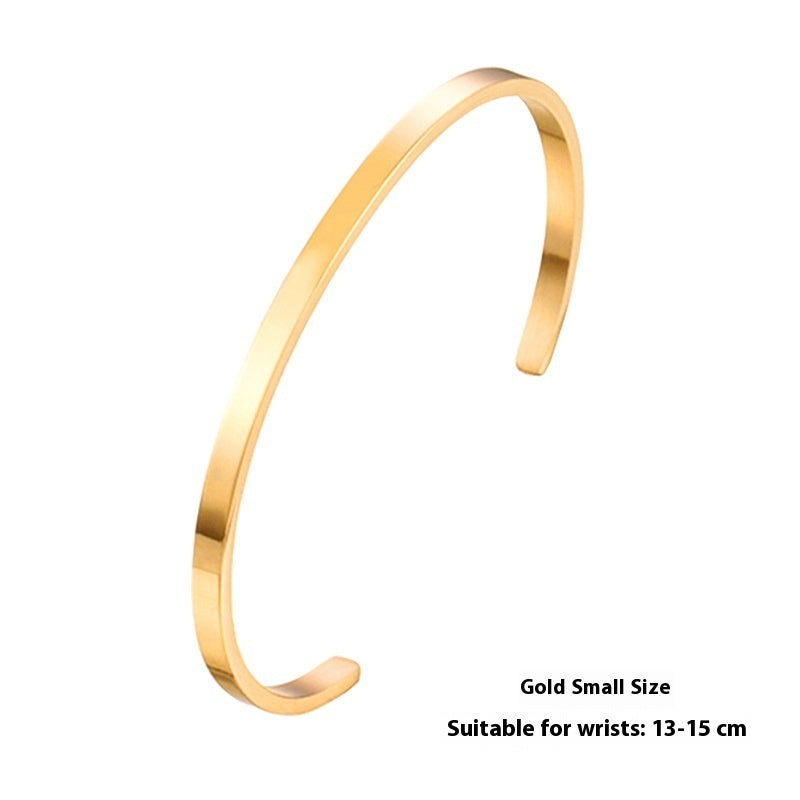 Women's Fashion Simple Glossy Stainless Steel Bracelet