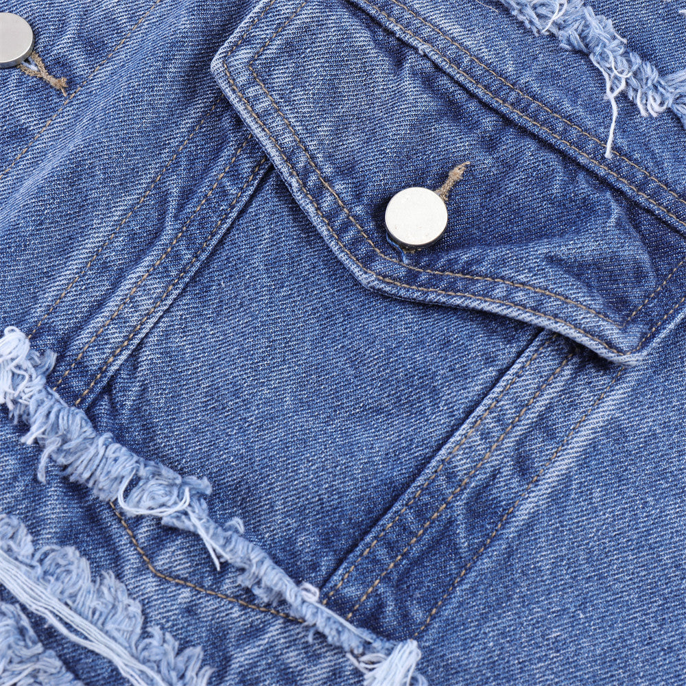 Men's Fashion Personality Distressed Jacket Trend