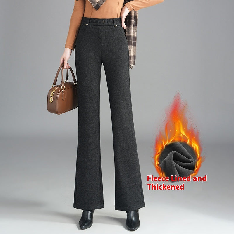 Women's Fashionable Stylish Casual Fleece-lined Slim Flare Pants