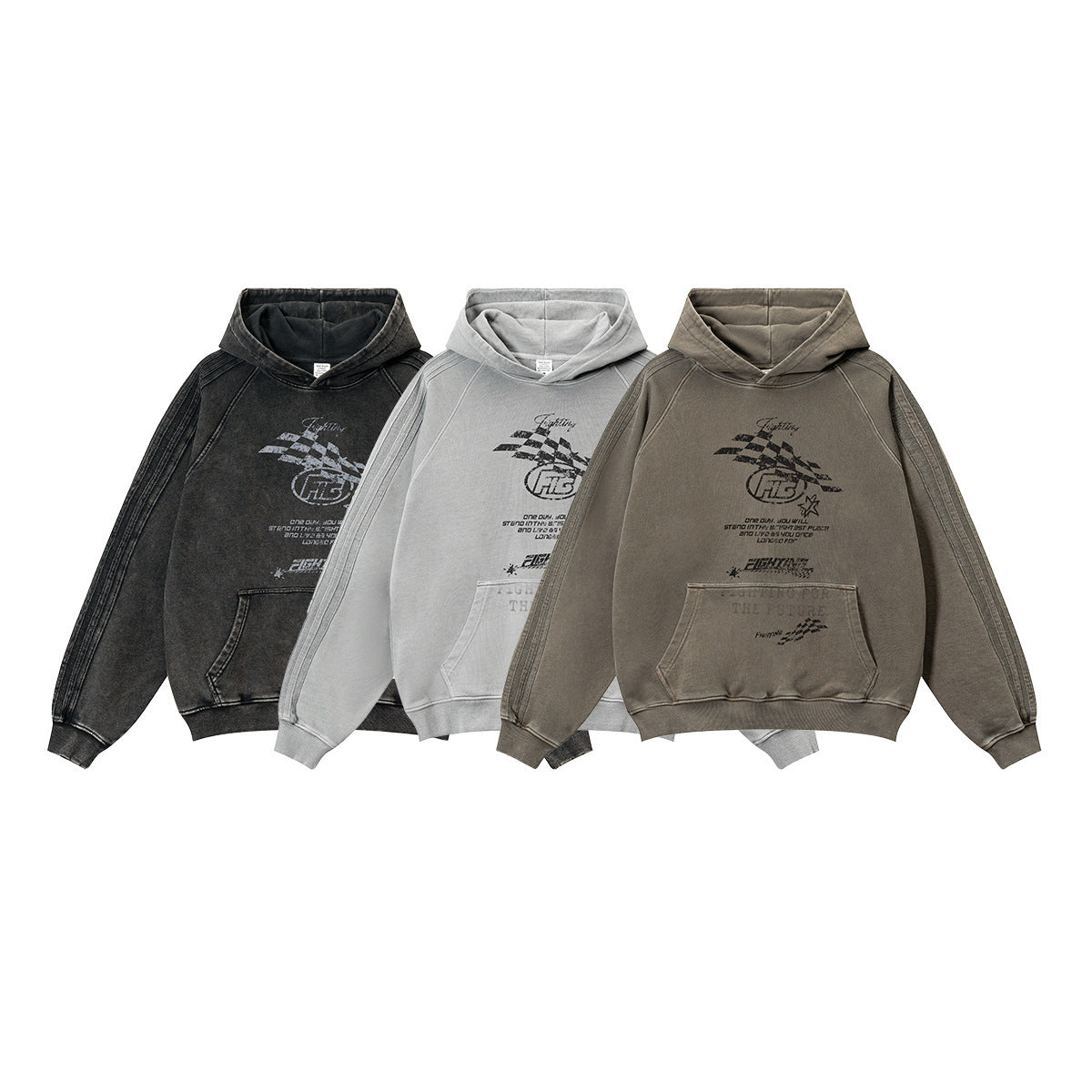 Washed-out Vintage Hooded Sweater For Men