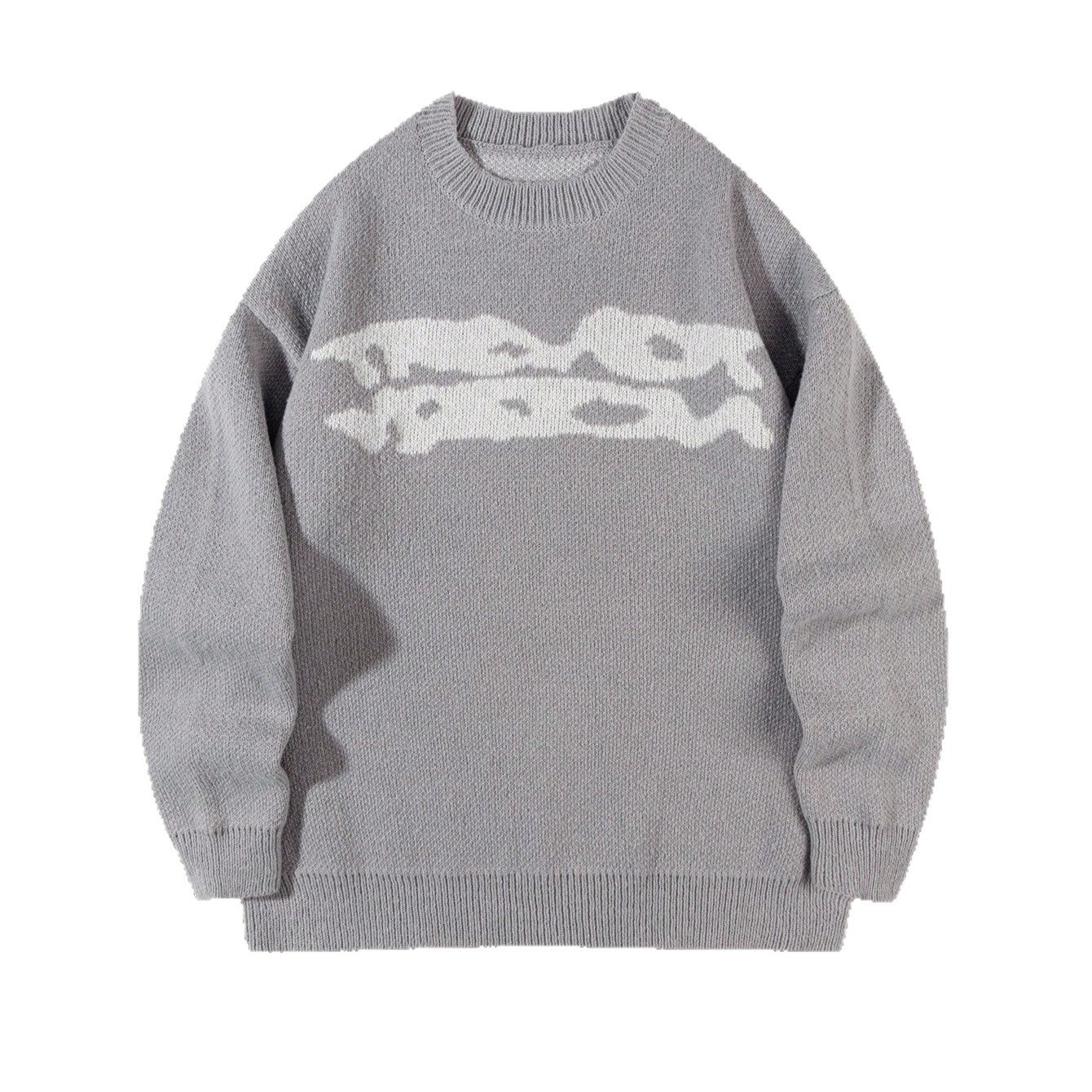 Loose Geometric Jacquard Pullover Knitted Sweater