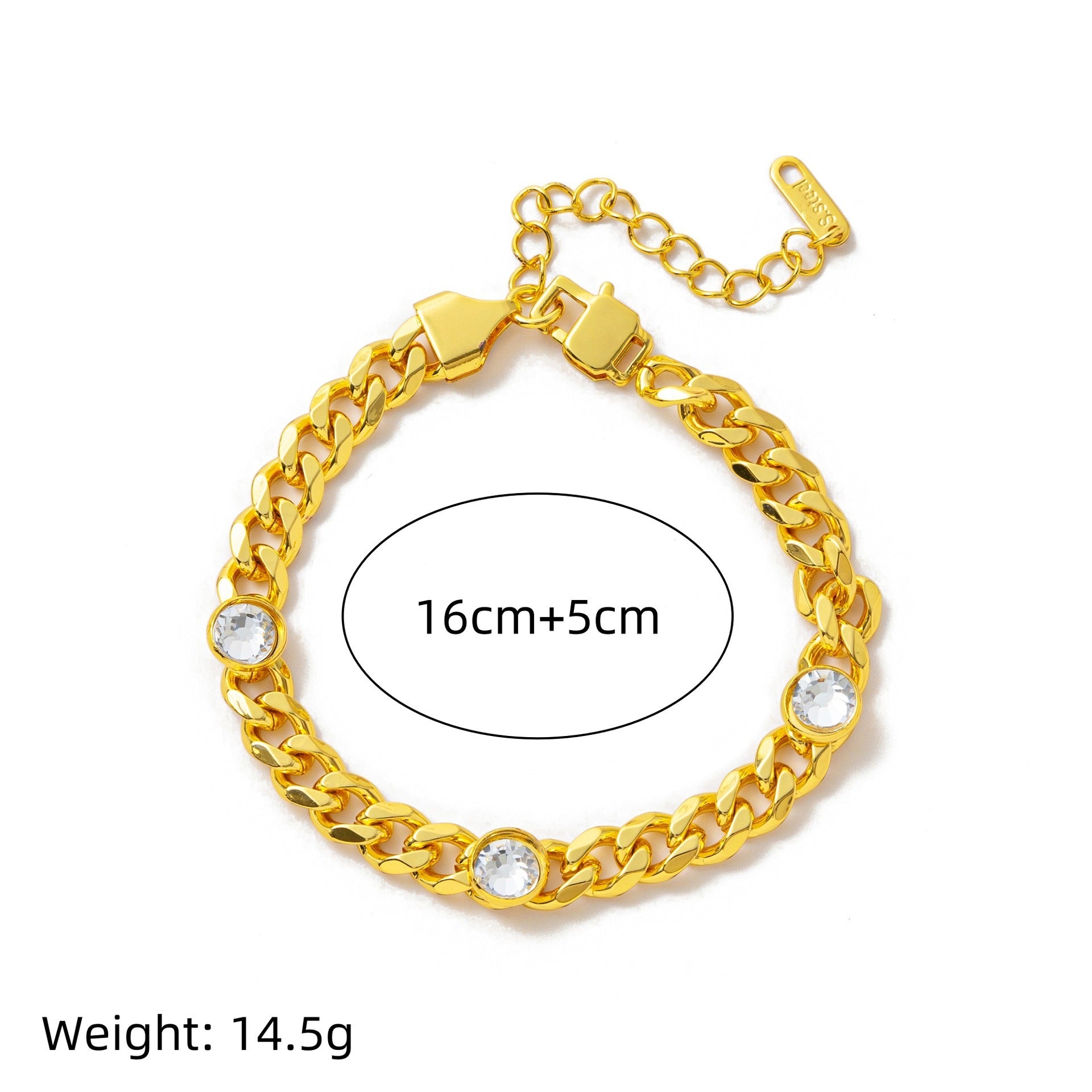 Electroplating Gold Hip-hop Titanium Steel Bracelet Necklace Color Protection