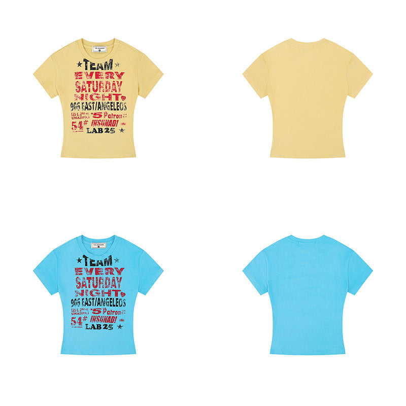 Casual Retro Women's Letter Print Short-sleeve