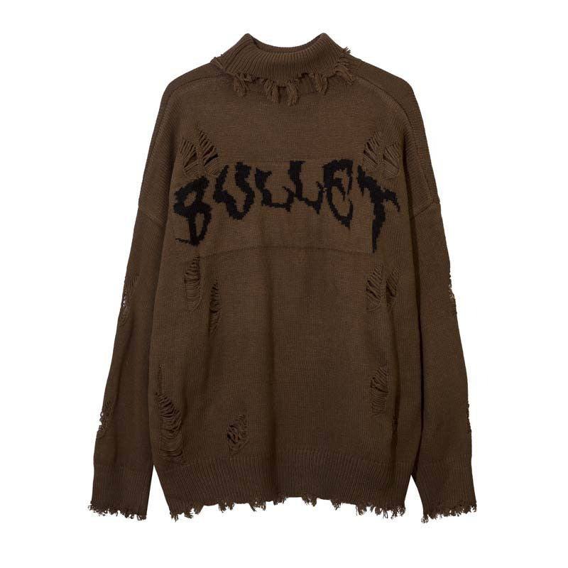 Street Tide Dark Department Letters Jacquard Sweater Men