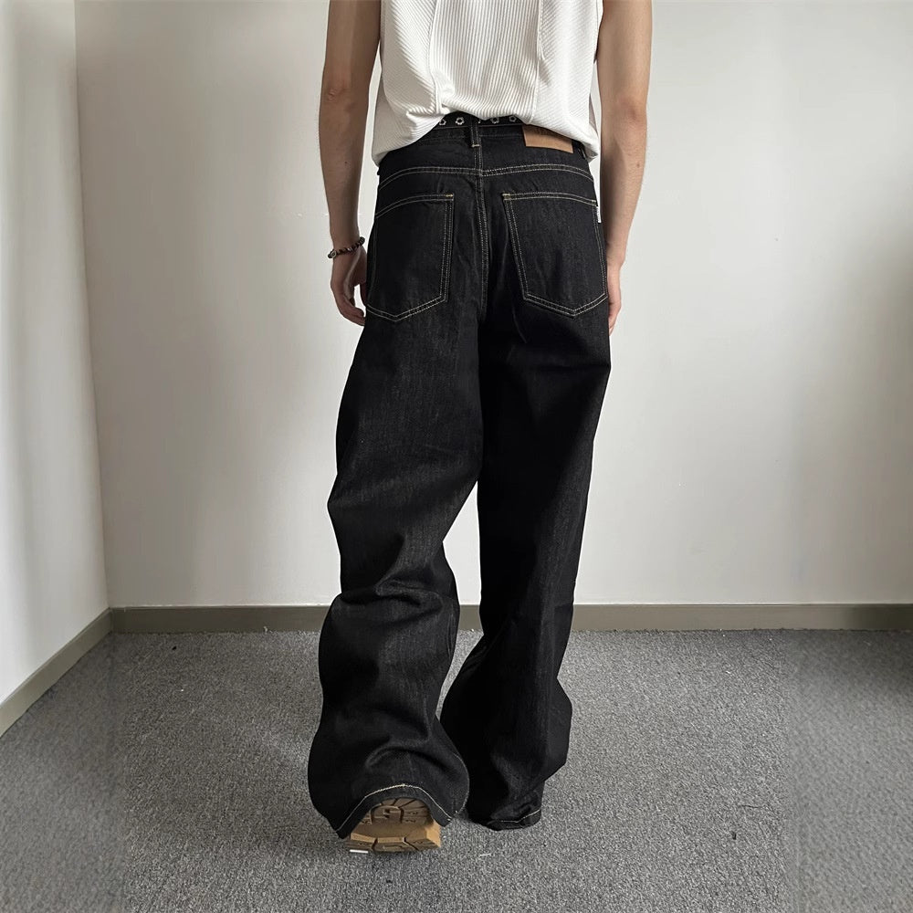 New Retro Men's And Women's Loose Wide-leg Jeans
