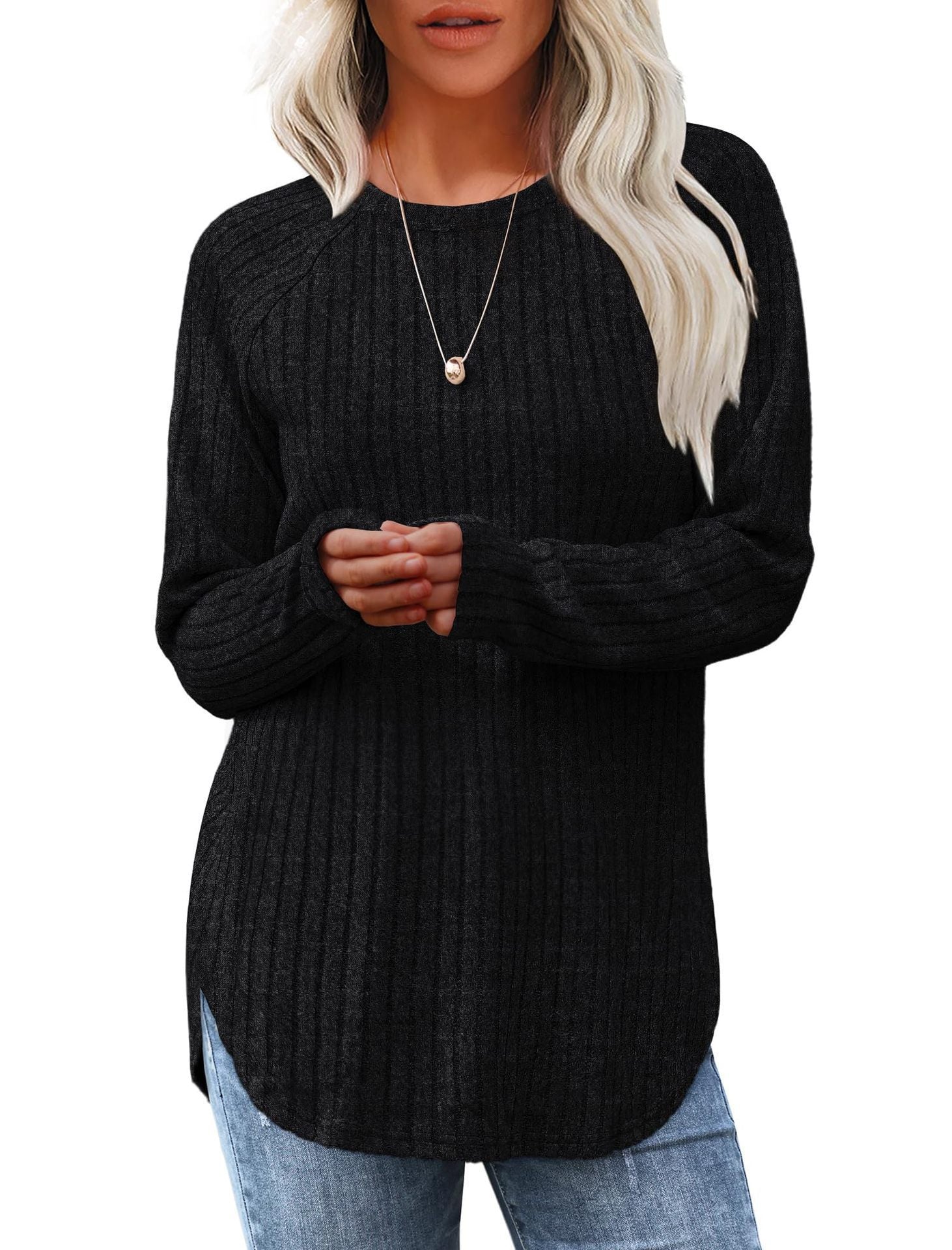 Autumn New Loose Crew Neck Top Women