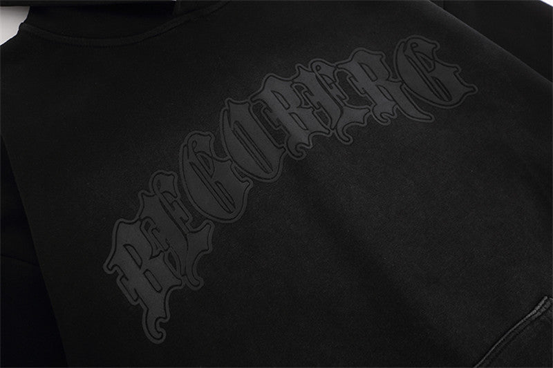 Gothic Letter Printed Hoodie Men