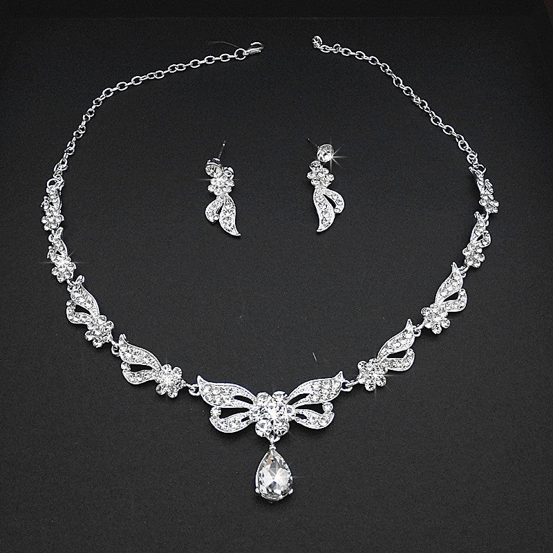 Bridal Necklace Suit Alloy Rhinestone Wedding Accessories