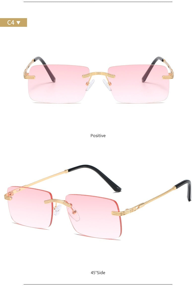 Frameless Personality Square Sea Sunglasses Comfortable Sun Glasses