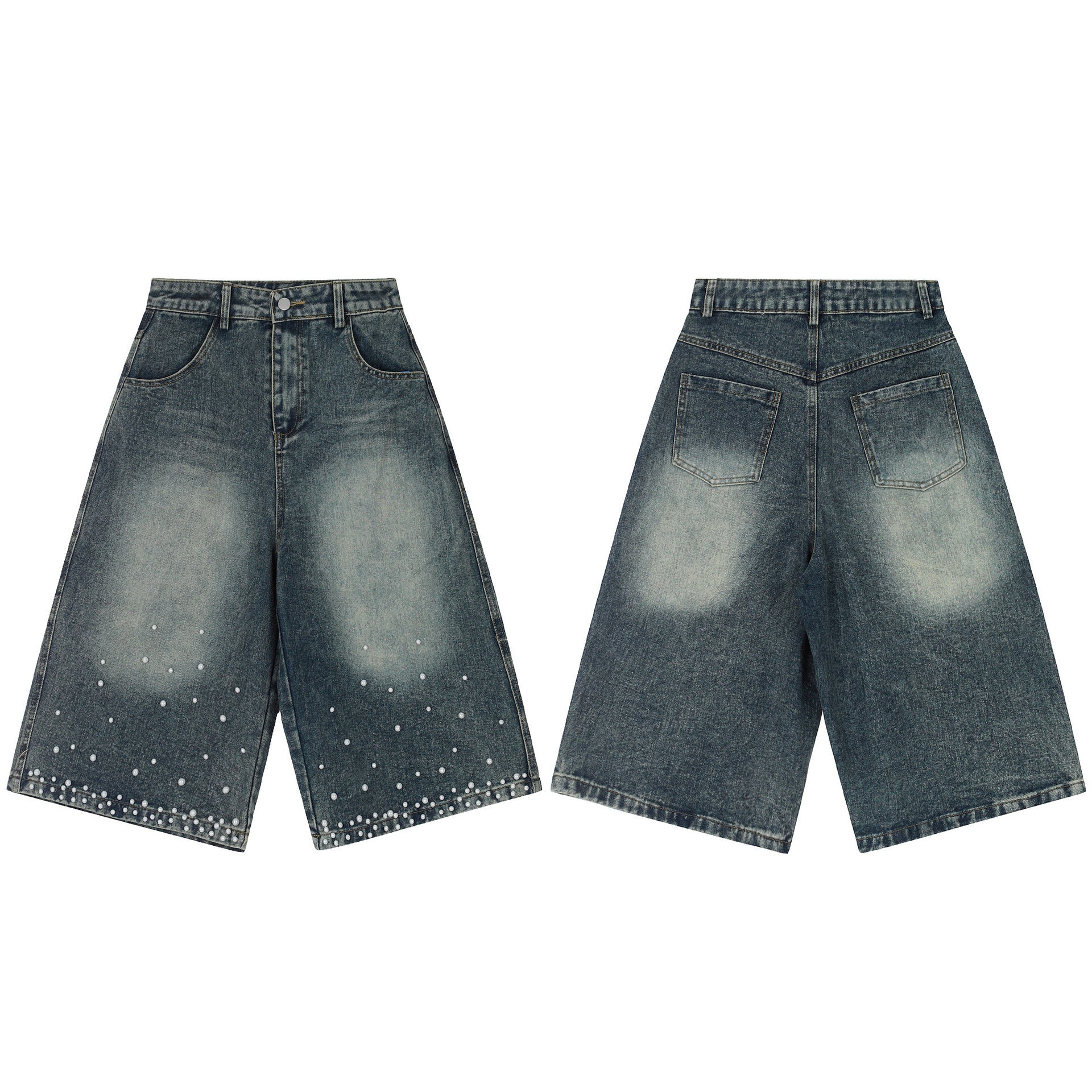 Design Retro Denim Straight Loose Wide-leg Pants