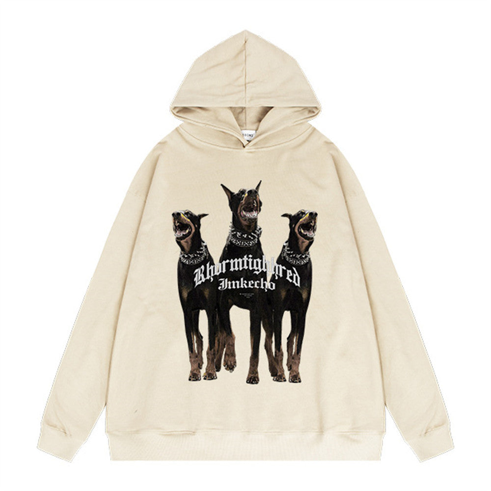 Three Doberman Pinscher Printed Hoodie Men