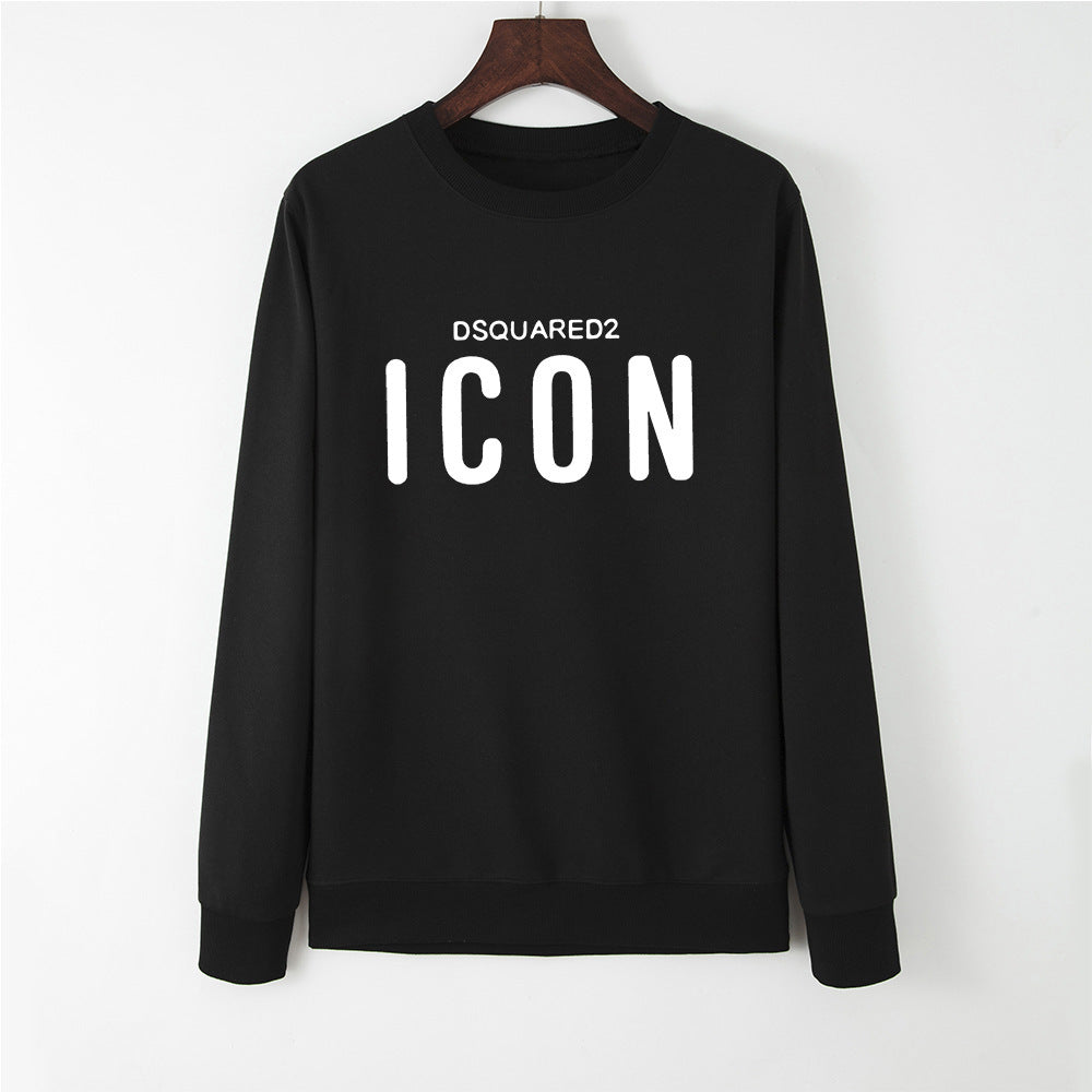 Printed loose long-sleeved sweatshirt