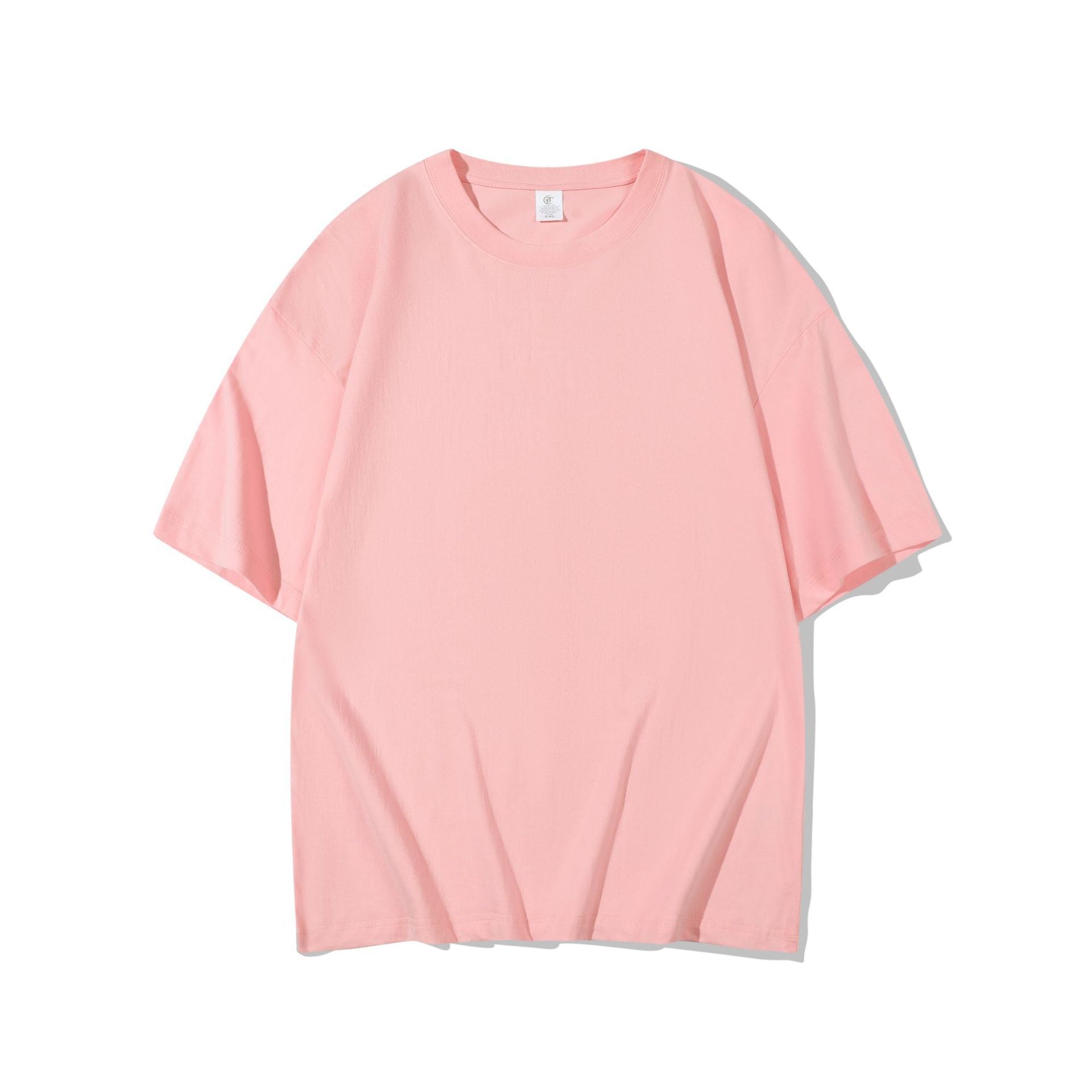 Cotton T-shirt Men's 220g Heavy Solid Color Round Neck Short Sleeves