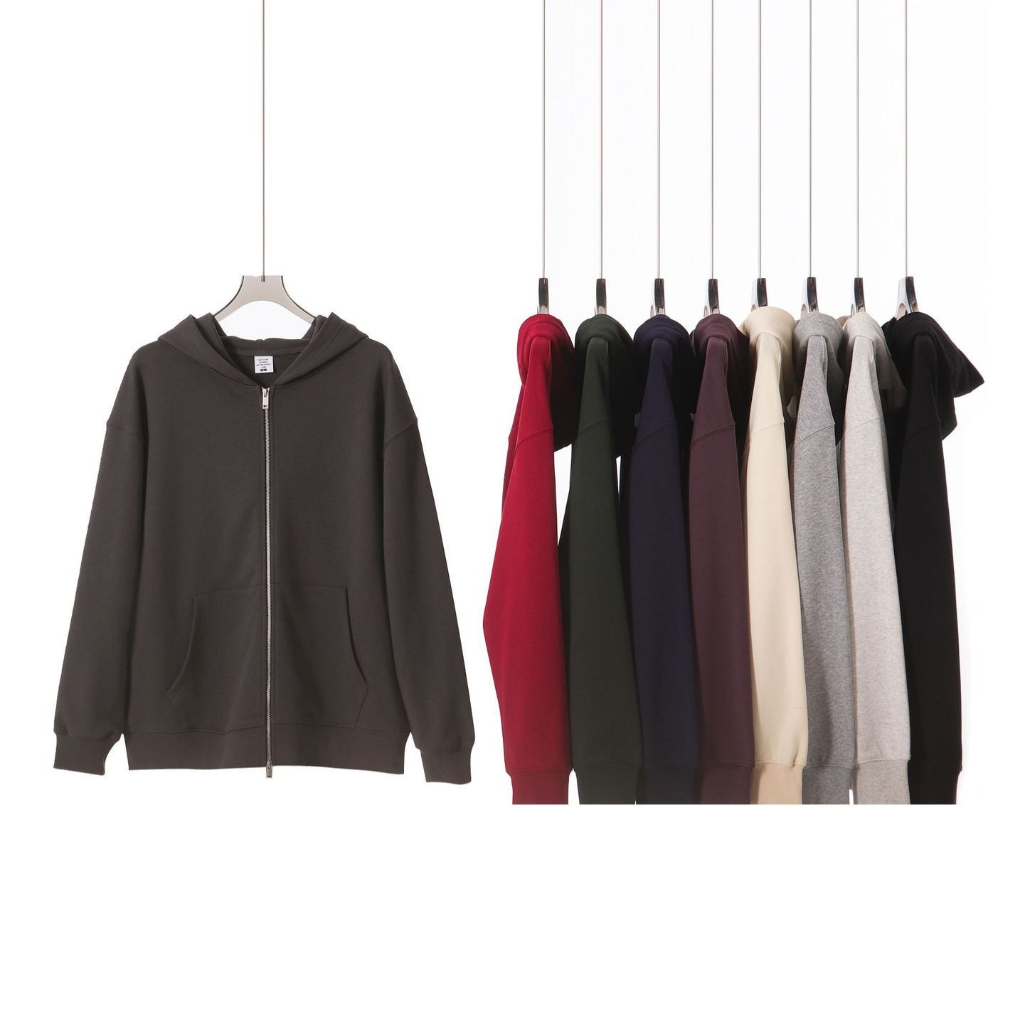 Men's Hooded Double-pull Zipper Sweater