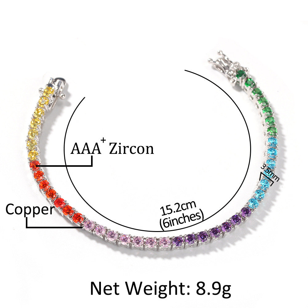 Ornament Minimalist Hip Hop Bracelet Copper Color Zircon