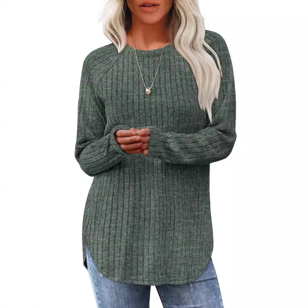 Autumn New Loose Crew Neck Top Women