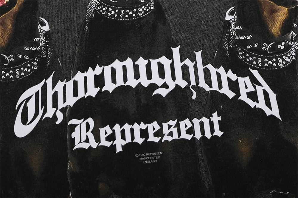 Printed Washed Distressed T-shirt For Men