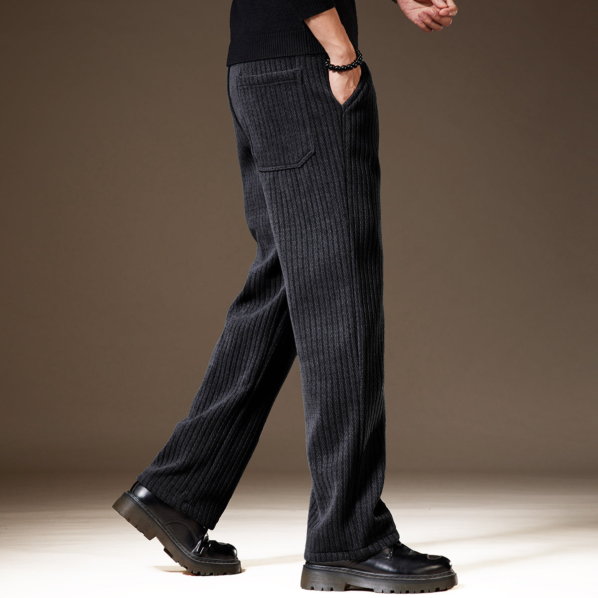 Thick Stripe Velvet Heavy Corduroy Straight Casual Pants