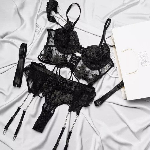 Lingerie Sexy Women Lace Hollow Embroidery Garter