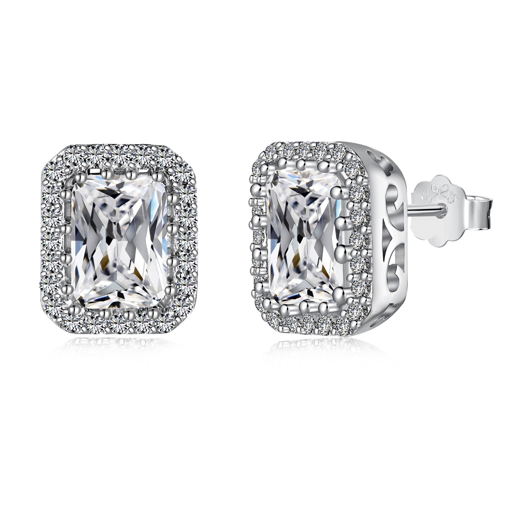 S925 Earrings Sterling Silver  High Quality  Loving Heart Zircon