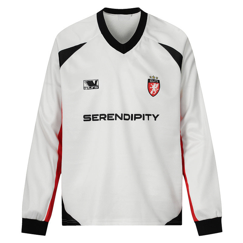 American Retro Stitching Long Sleeve T-shirt Men