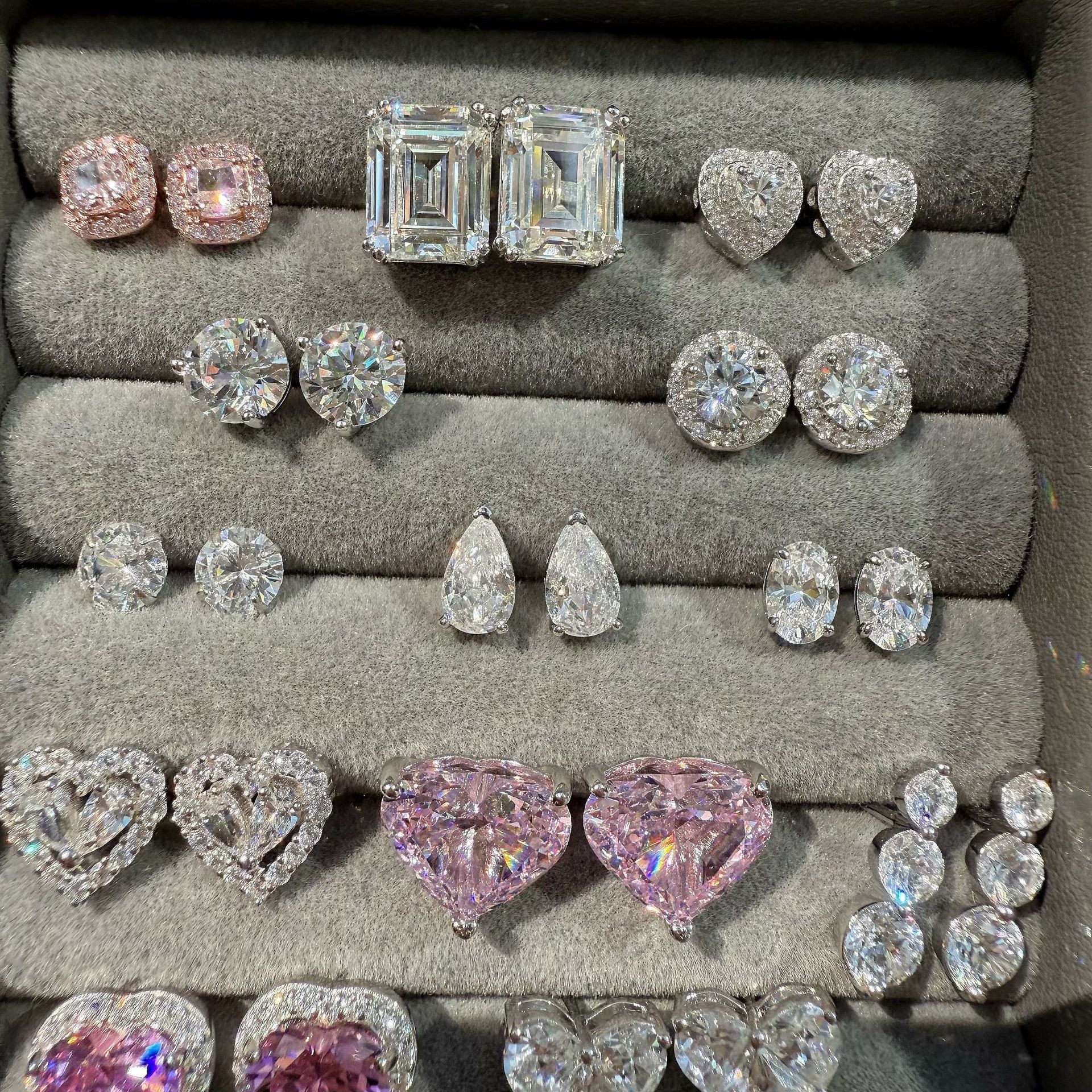 S925 Earrings Sterling Silver  High Quality  Loving Heart Zircon