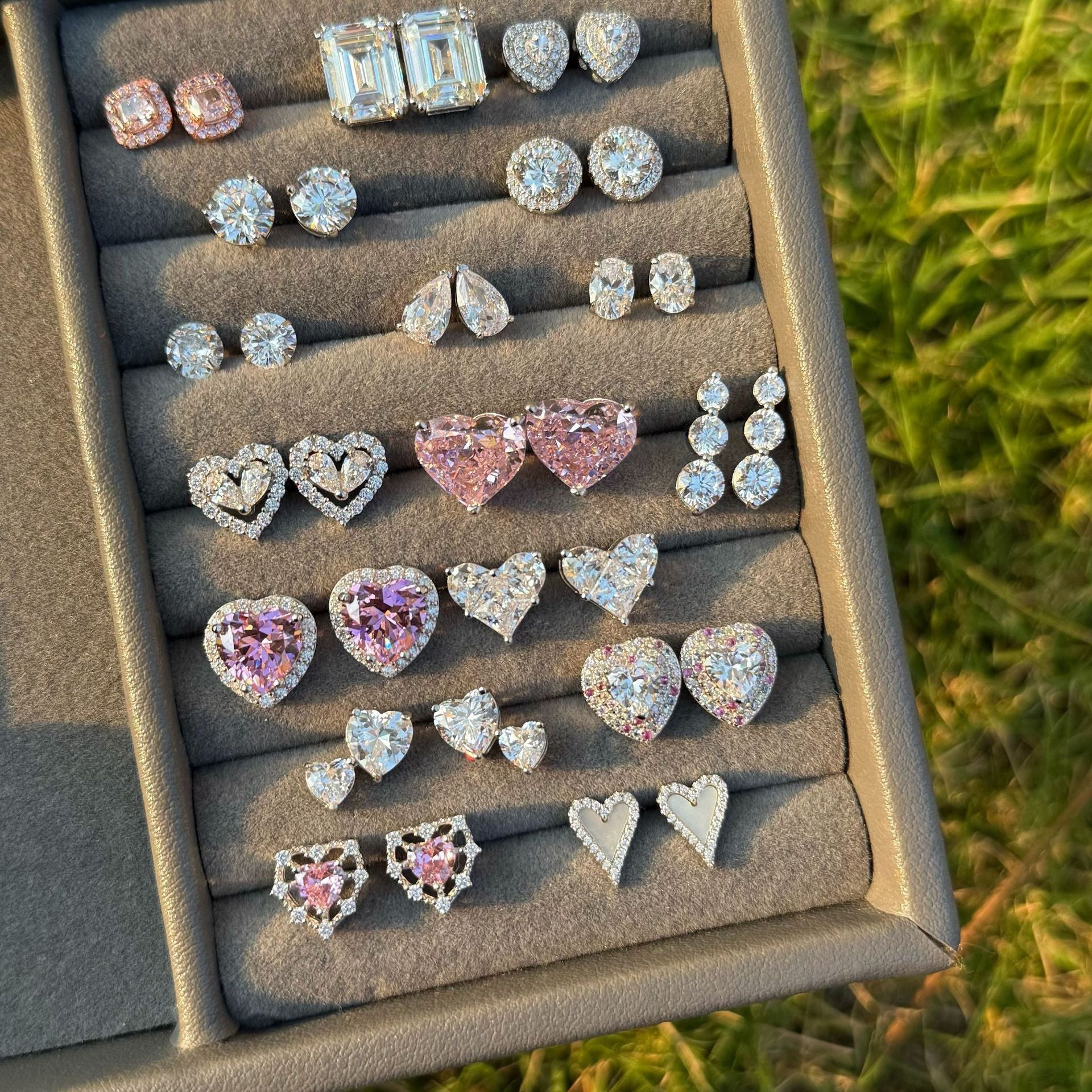 S925 Earrings Sterling Silver  High Quality  Loving Heart Zircon