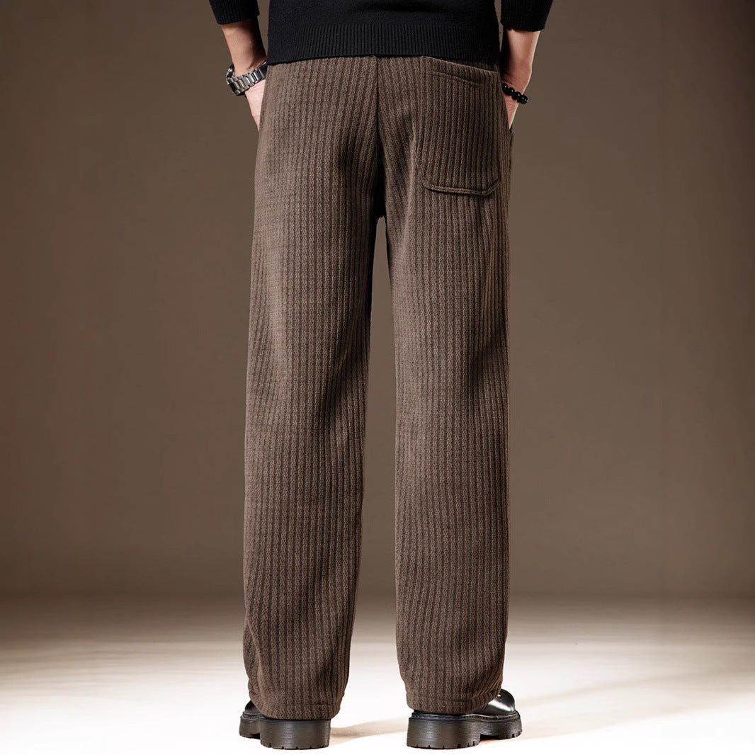 Thick Stripe Velvet Heavy Corduroy Straight Casual Pants