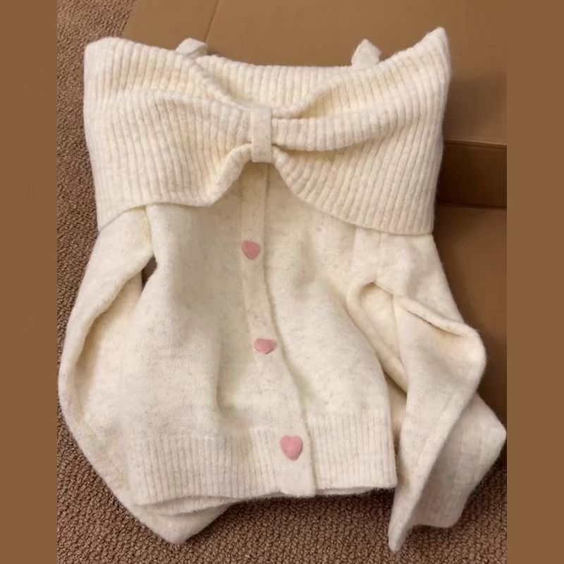 Idle Style High-grade Off-the-shoulder Knitted Top