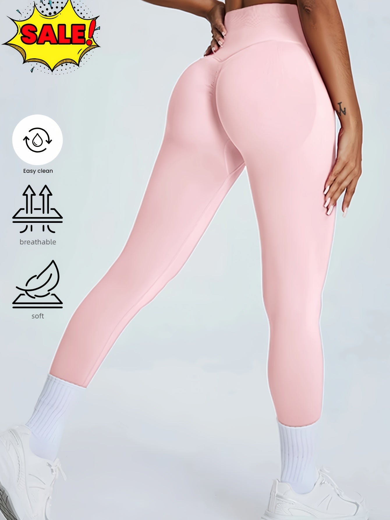 Women's High Waisted Seamless Leggings - Butt Lifting & Tummy Control Yoga Pants, Non-See Through Workout Leggings With Soft Compression, Solid Color Activewear