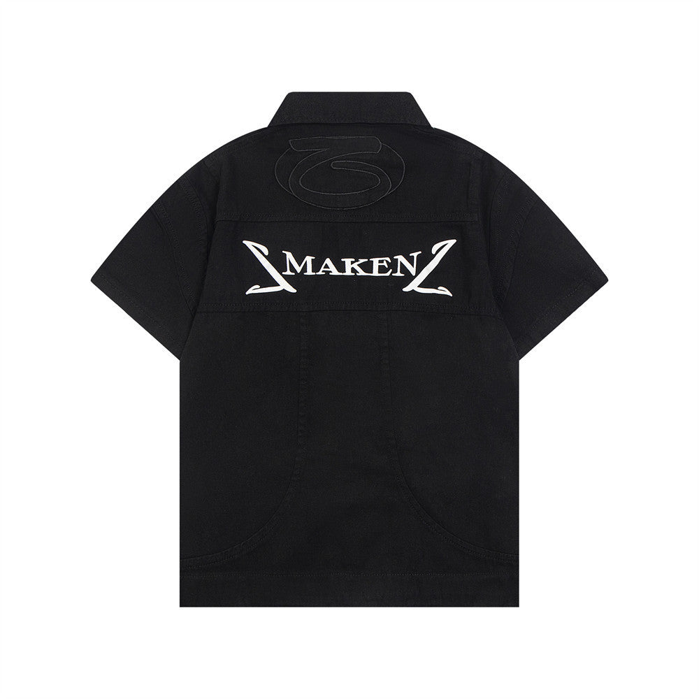 Fashion Letter Print Short-sleeve Shirt Men