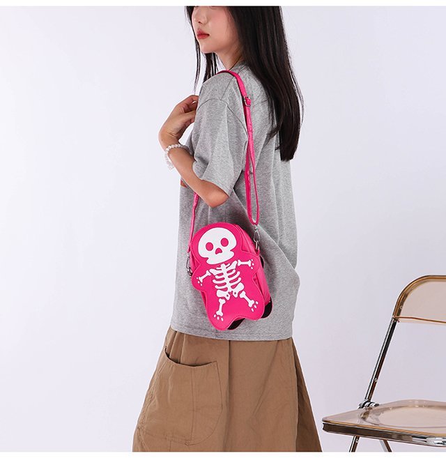 Halloween Skull Shoulder Bag Y2K Fashion Funny Cute Messenger Crossbody Bags Women Small Phone Bag
